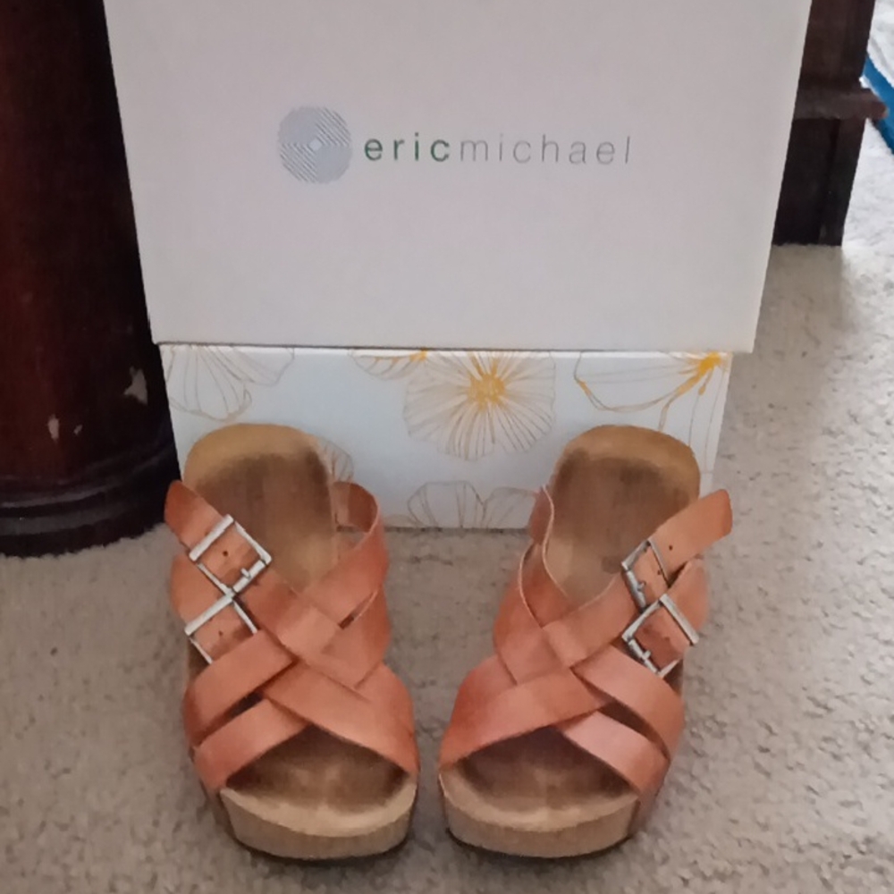 Eric Michael Tan Leather Sandals